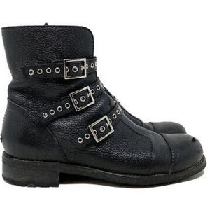 Jimmy Choo black biker boots